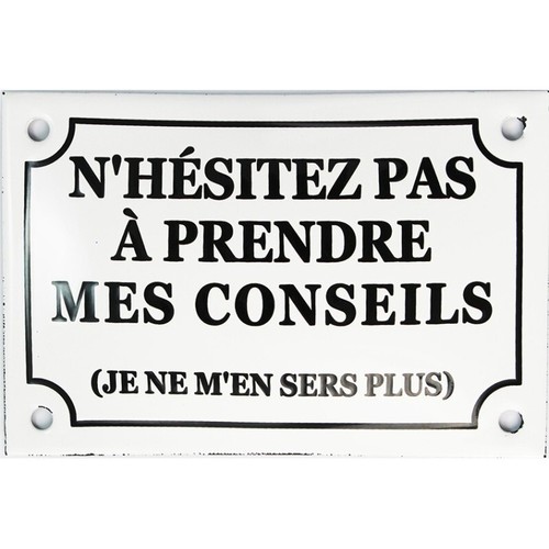 Plaque émaillée humoristique