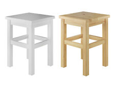 Tabouret en bois massif sans dossier en pin massif naturel ou blanc 