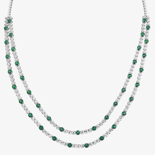 Collier deux rangs blanc - collier,
