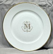 Sèvres Assiette Porcelaine Fin 19ème Monogramme or 8/8