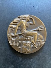 Médaille Bronze Du Croiseur "Dunkerque" Par Turin (1935)