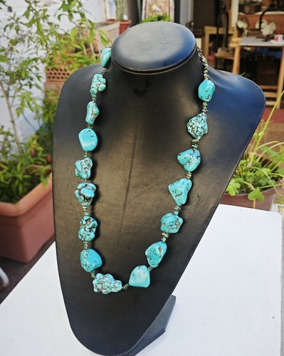 Collier turquoise ancien - collier,