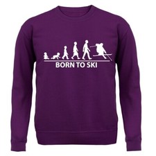 Né Jusqu'À Ski - Enfants Capuche / Pull - Skiier Ski Neige Pentes Hiver Vacances