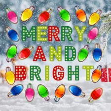 Ensemble complet d'autocollants de porte de garage fête de Noël couleurs vives