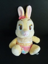 Z. DOUDOU PELUCHE DISNEY LAPIN MISS PANPAN  oeuf de pâques jaune rose 15cm NEUF*