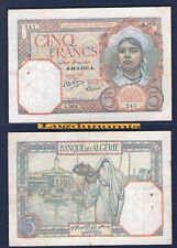Algérie 5 Francs 19/3/1941 G.5028 341 TTB  Algeria