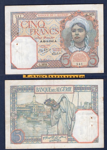 Algérie francs 3 1941 - 5, 19/3/1941