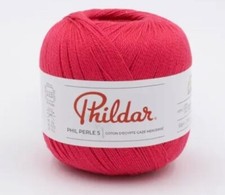 4 PELOTES DE COTON PHIL PERLE 5 framboise  NEUVES