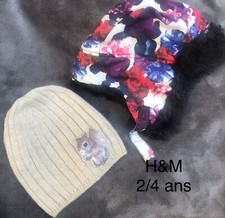 LOT 2 Bonnets CHAPKA H&M 2 /  4 ANS FILLE : TBE HIVER !!