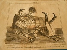 Litho 1854 La Malle excellente charge militaire à l'empereur de Russie