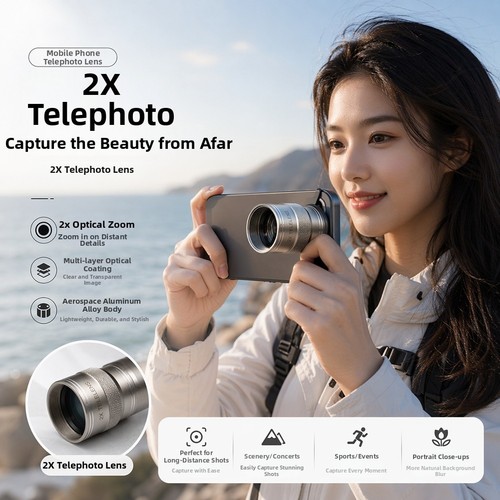 Téléobjectif compact pour - téléobjectif,