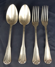 ERCUIS 2 couverts  lot 2 fourchettes + 2 cuillères en ARGENT poinçonné ancien