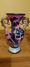 Petit Vase Vintage Monaco Cerdazur Couleur  Rose Et Noire Signé Année  1950