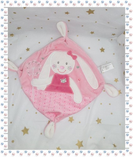 Doudou plat lapin brodé - ⑭,