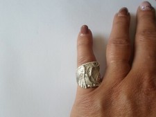 bague en argent massif, aigle