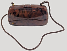 Joli sac à main vintage HARRODS 1970 Italie plastique façon écaille et cuir