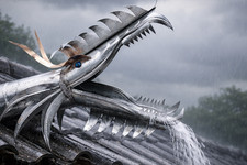 Gargouille dragon en zinc