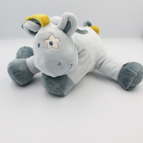 Doudou ane cheval bleu jaune