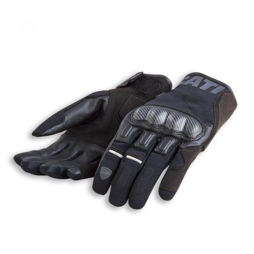 Gants cuir tissu noir - gants,