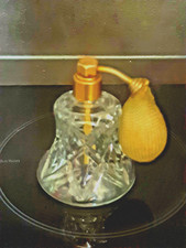 FLACON VAPORISATEUR ATOMISEUR DE PARFUM VINTAGE POIRE A REMPLACER