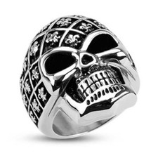 BAGUE HOMME ACIER MASSIF TETE