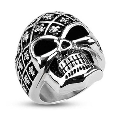 Bague homme acier massif tete - acier,