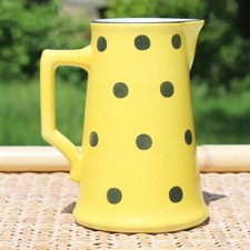 Ancien pichet / pot à lait 13 cm / Sarreguemines / Digoin Confettis jaune pois