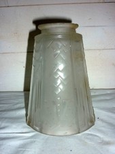 Tulipe en verre pressé  art déco Signé MULLER FRERES LUNEVILLE