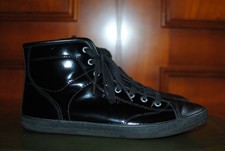 Baskets femme, Esprit, cuir lisse vernis, noir,  lacets, pointure 41, montantes.