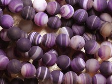 5pc - Perles de Pierre - Agate Boules 10mm Violet Mat   4558550026323