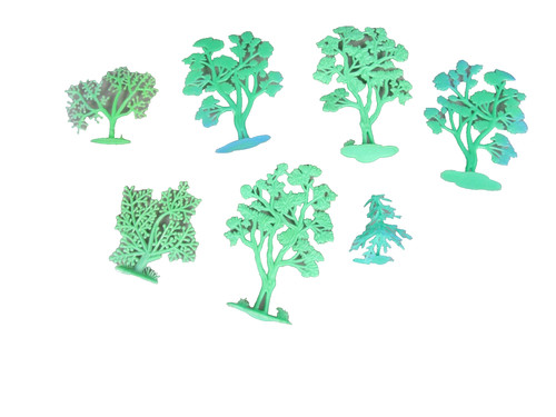 Lot arbres plastique décor - 7,