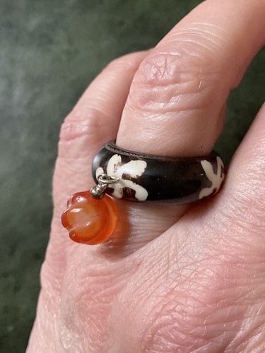 Ancienne bague agate cornaline - bague,