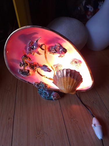Lampe coquillage ceramique - lampe, en