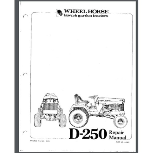 1976 wheel horse 250 service - horse, d-250