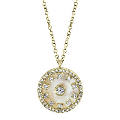 14k diamant nacre - or,