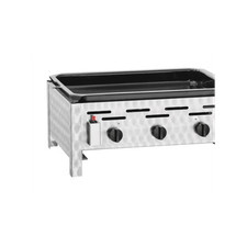 Grill inox combiné d'extérieur à gaz 3 brûleurs, 11 000 W, GAZ LIQUÉFIÉ