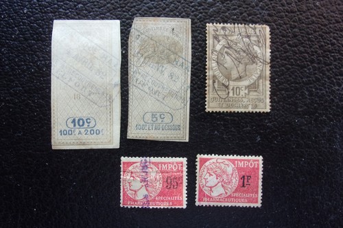 France timbres fiscaux obl - -,