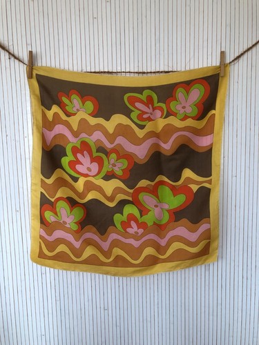 Foulard carré soie - soie, vintage