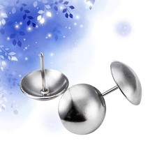 100pcs 16 * 20 mm en laiton antique rond à tête pour (argent)