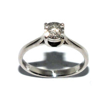 Femmes 9ct or Blanc Fiançailles Bague Parure Avec Solitaire Diamant Taille UK I