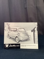Rare Catalogue 1958 BMW ISETTA 600 Micro Car CycleCar Brochure Prospekt !!