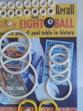 FLIPPER-BALLY-EIGHT BALL 1977-KIT ELASTIQUES-DOIGT DE BATTEUR JAUNE