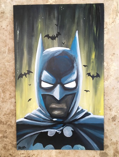 Peinture signée batman - peinture,
