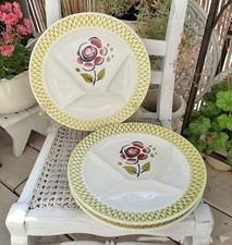 3 Assiettes à Fondu ou Raclette Sarreguemines N°16 Fleur Vintage