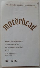 MOTORHEAD  TICKET BILLET