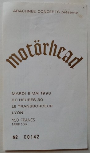Motorhead ticket billet - ,