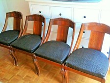 A  RESTAURER  / 4  CHAISES " GONDOLE  " style  EMPIRE  fabrication 1960 environ 
