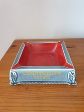 Grand cendrier publicitaire cognac Courvoisier en faïence d'art Proceram 6x20 cm