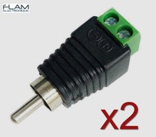 2x Adaptateur prise Audio RCA male / Adapter Plug Audio RCA to cable for speaker