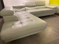 canapé d'angle 5 places gris simili cuir H :70 cm, l :97 , L: 220/270